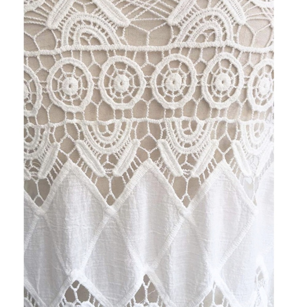 NEW Ivory Cotton Coverup Tunic Boho Swim  NWT S  L - Picture 5 of 8